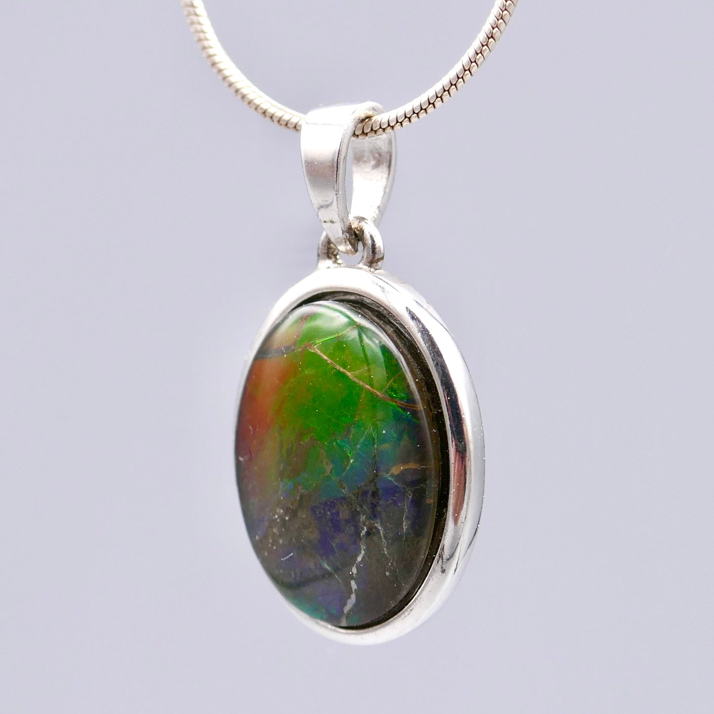 Sterling Silver Ammolite Pendant
