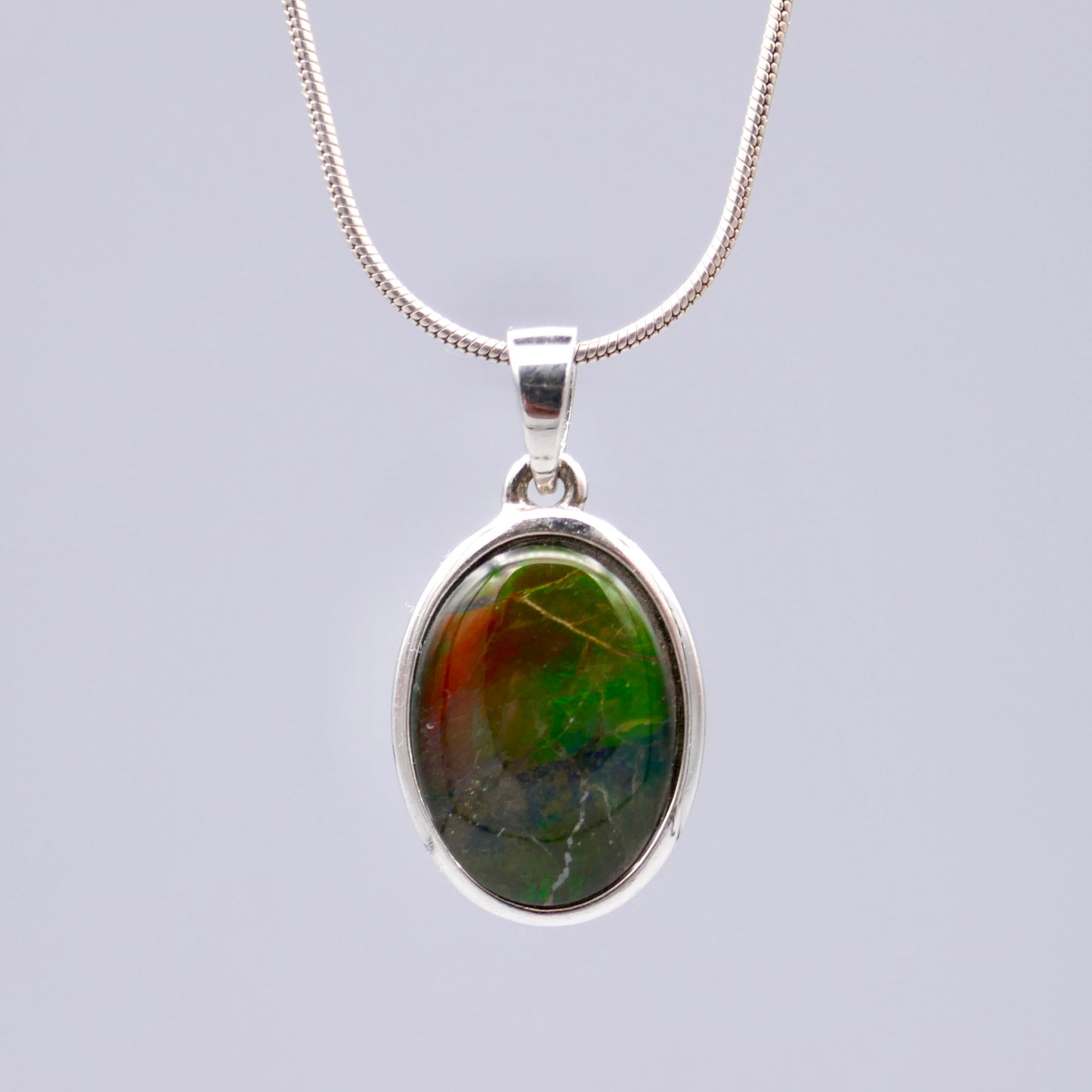 Sterling Silver Ammolite Pendant