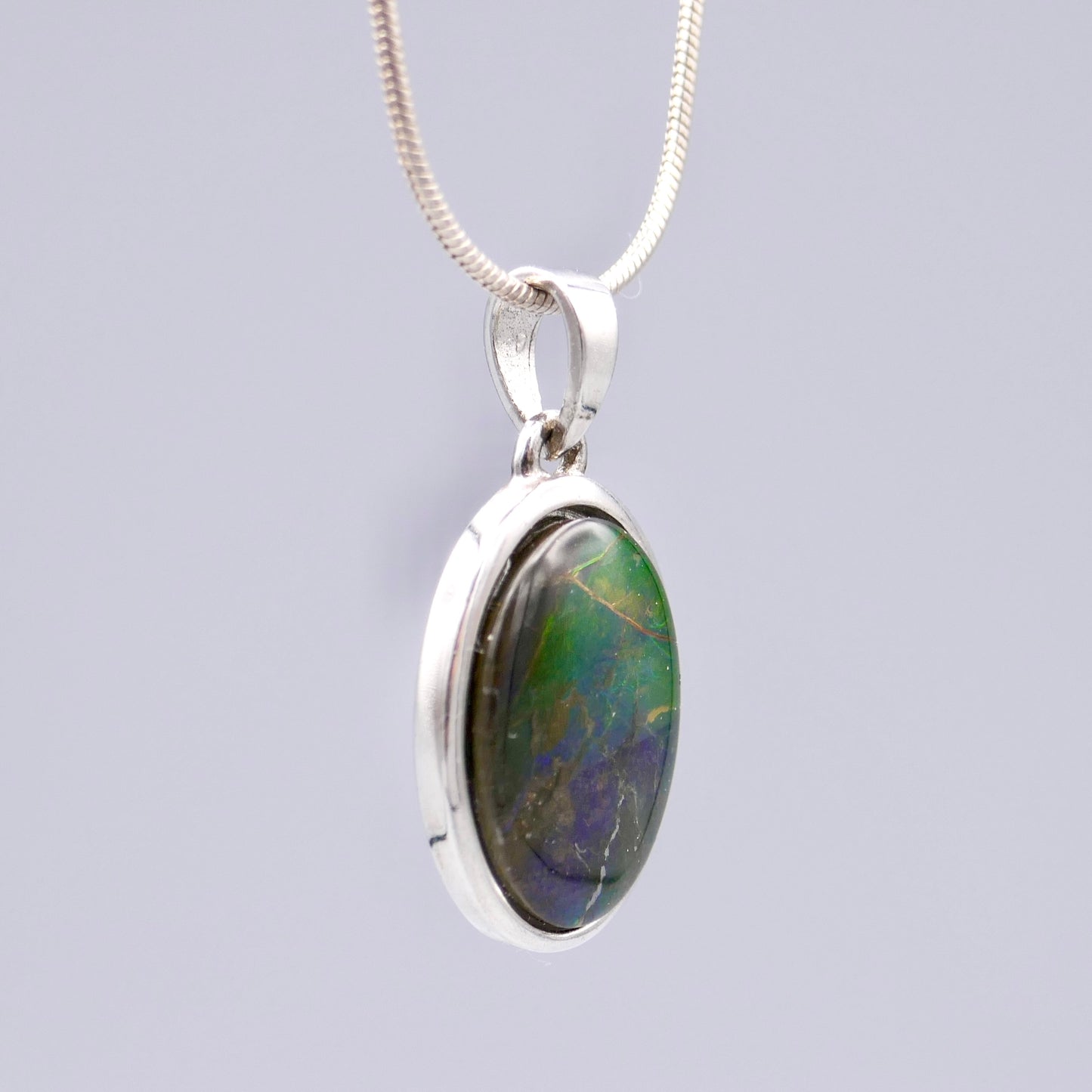 Sterling Silver Ammolite Pendant