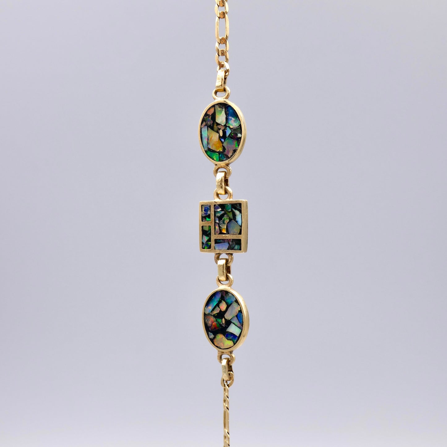 14K Yellow Gold Mosiac Opal Bracelet