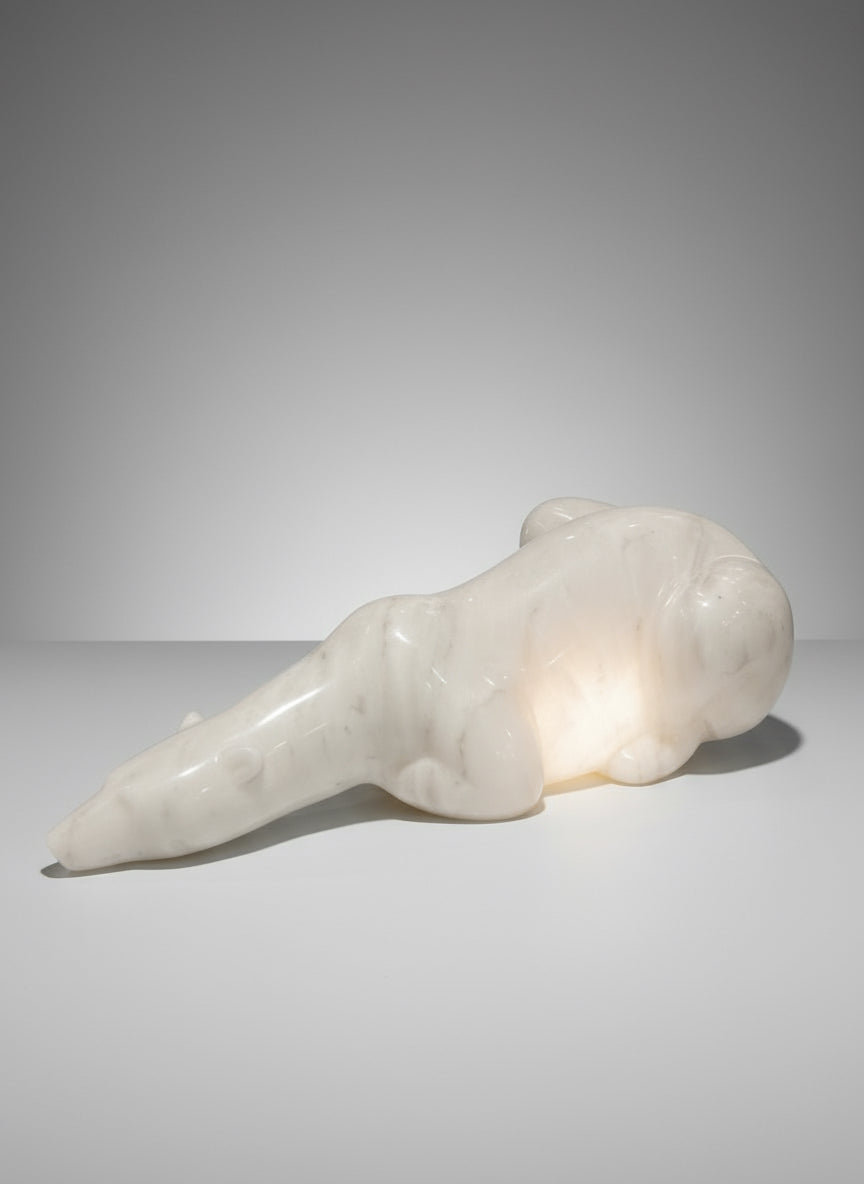 Title: Mother Polar Bear
Stone: Italian White Marble
Size: 16" x 8 x 5"
Weight: 28 lb. / 13 kg.
Made in Whistler, BC