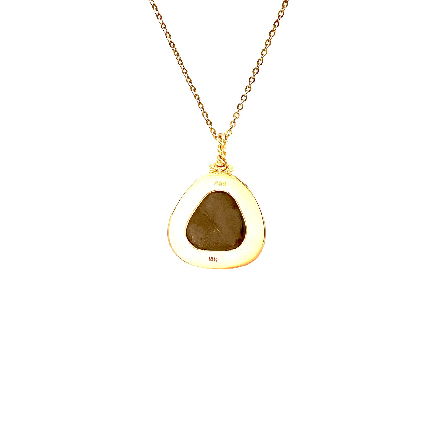 18K Yellow Gold Roped Ammolite Necklace - Violet