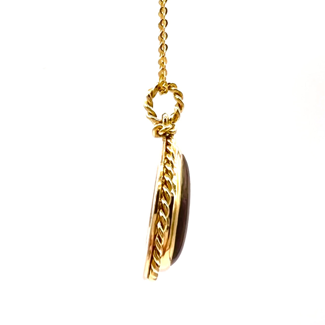 18K Yellow Gold Roped Ammolite Necklace - Violet