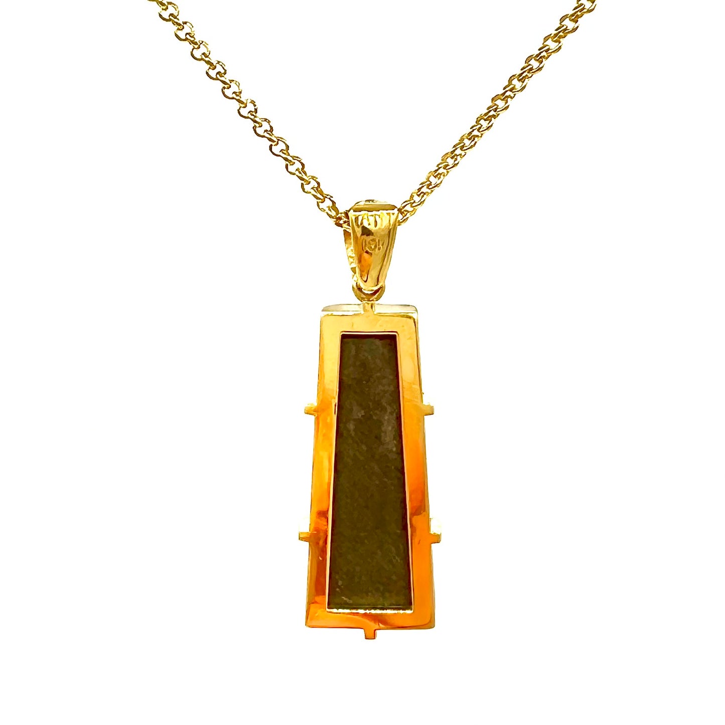 Ammolite Pendant 18K Yellow Gold w/ Diamonds