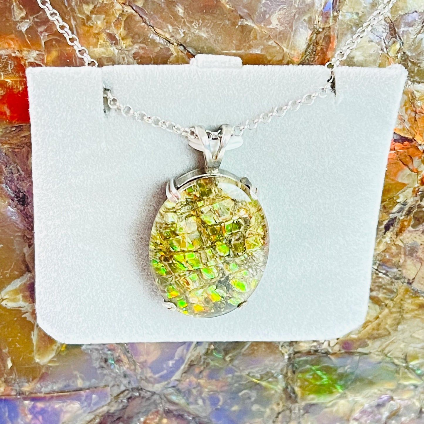 Ammolite Green Pendant