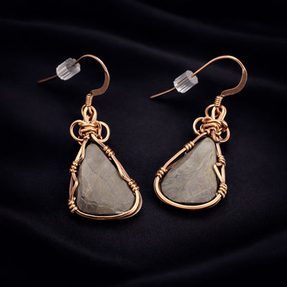 Ammolite Earth Earrings