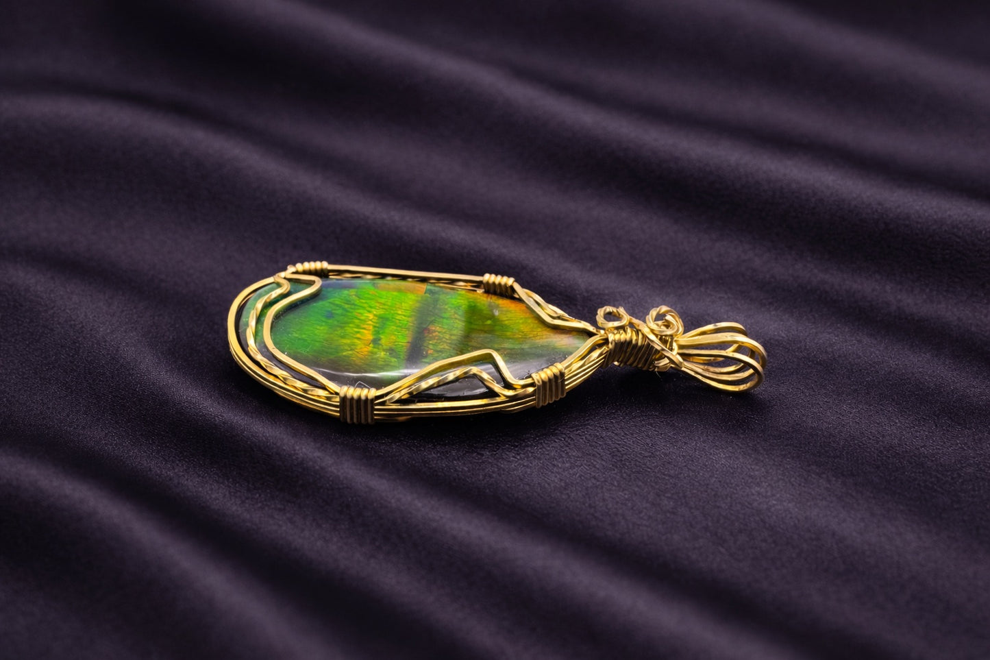 Heart of Fire Ammolite Pendant