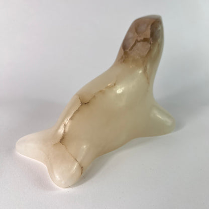Playful Seal - Alabaster Seal Sculpture