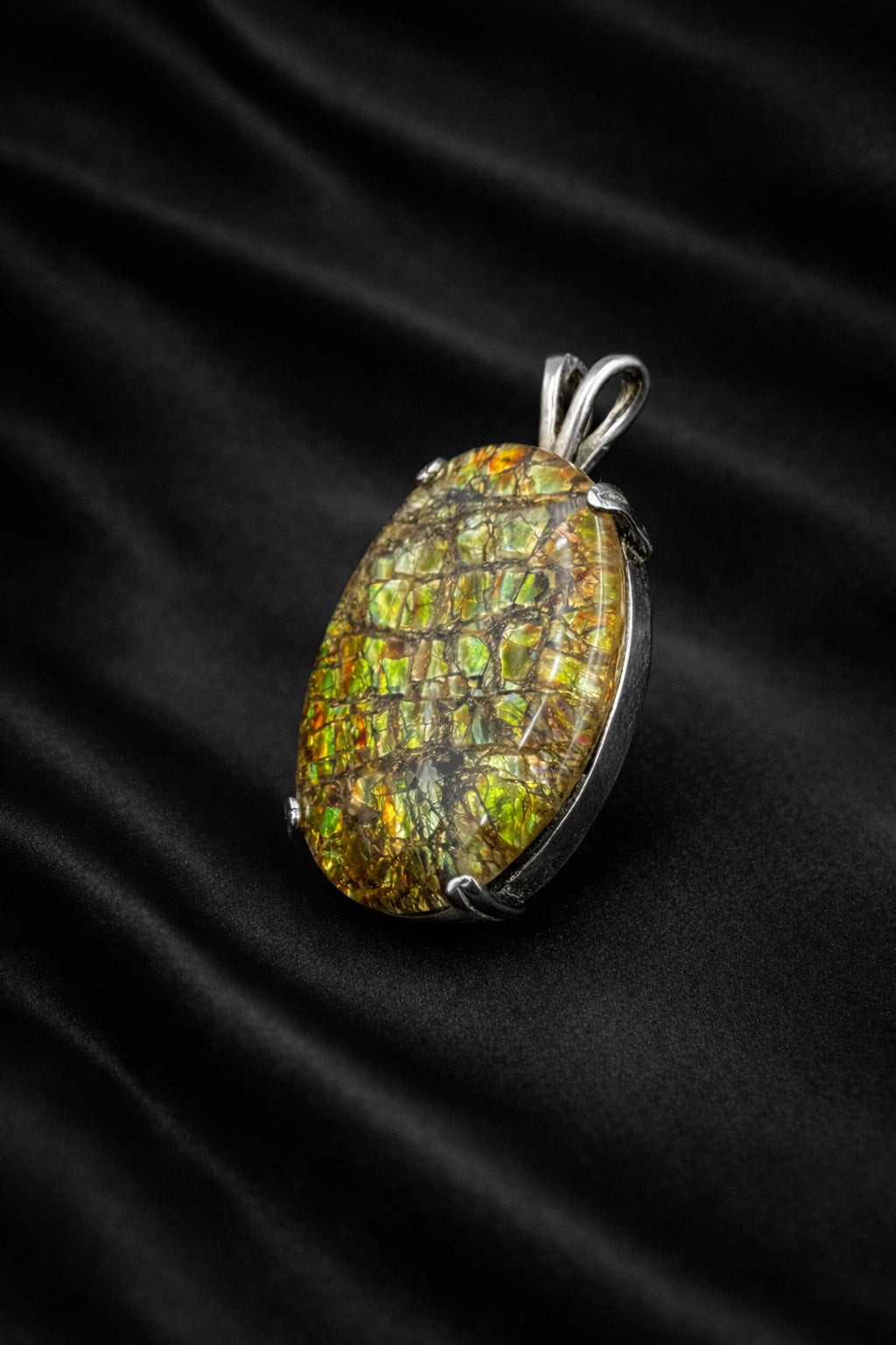 Ammolite Earth Pendant