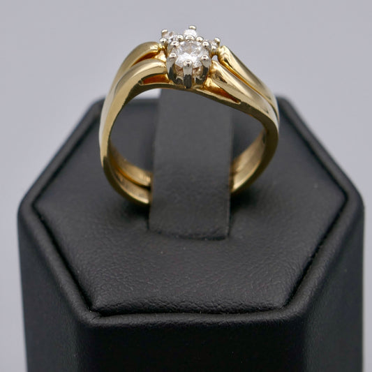 14K Yellow Gold Ring Pairing w/ Diamonds