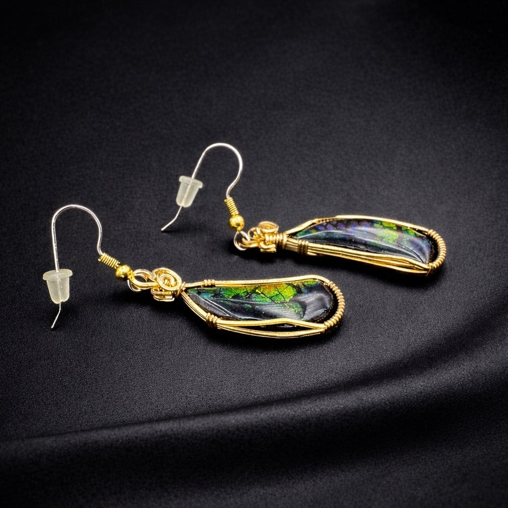 Ammolite Butterfly Earrings