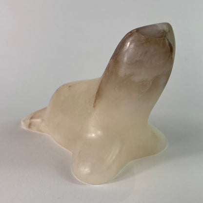 Playful Seal - Alabaster Seal Sculpture