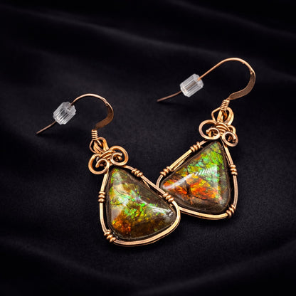 Ammolite Earth Earrings