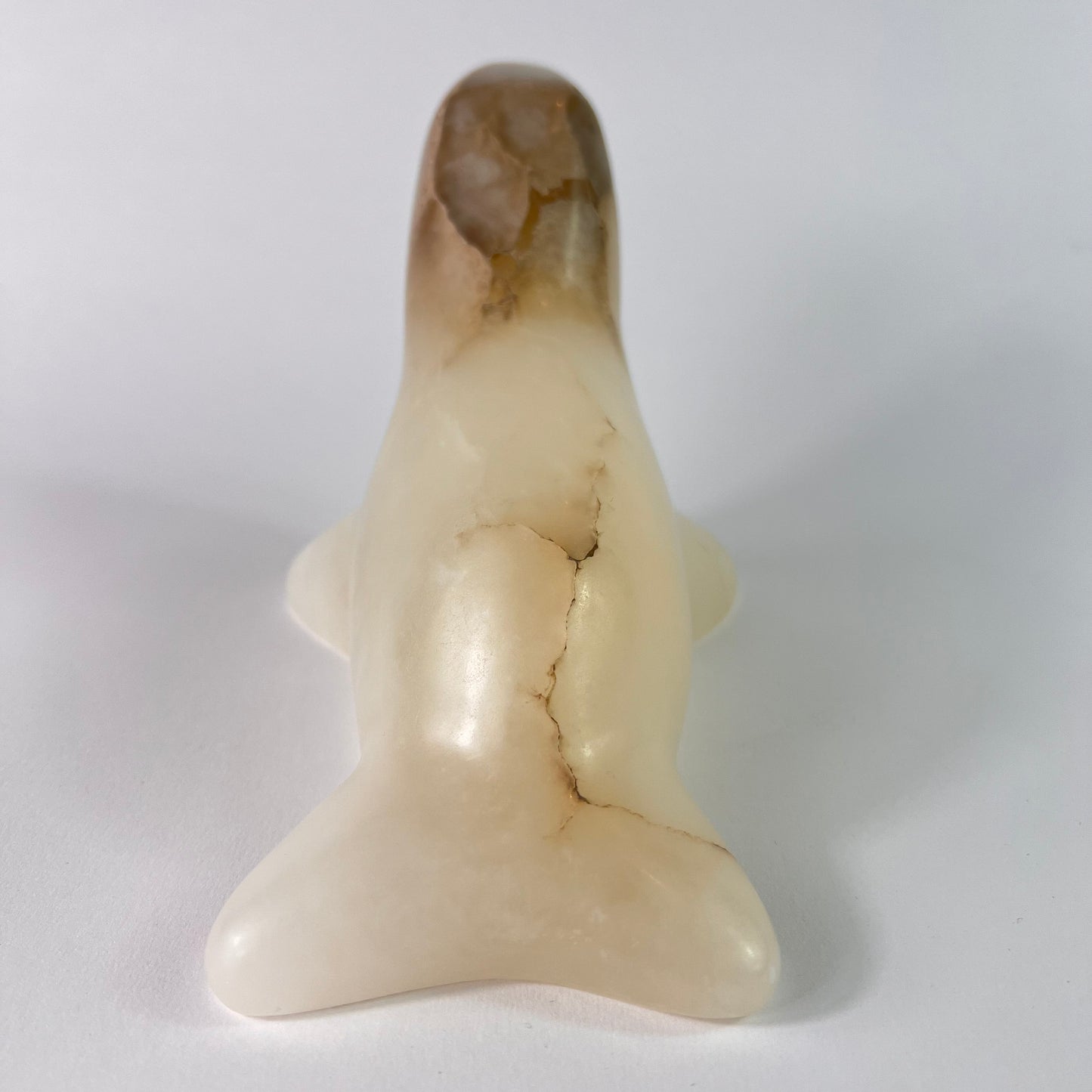 Playful Seal - Alabaster Seal Sculpture