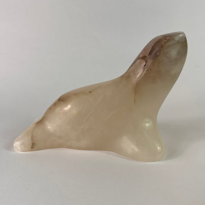 Playful Seal - Alabaster Seal Sculpture