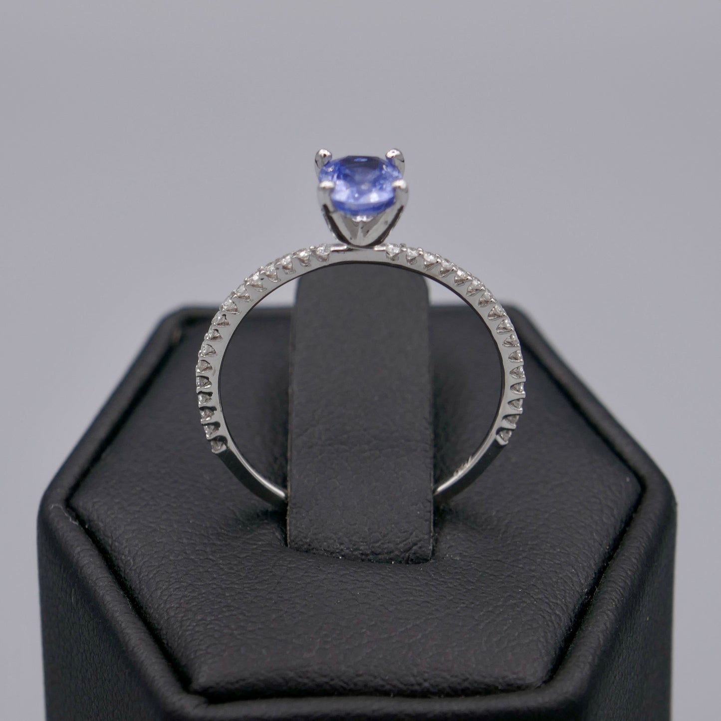 18K White Gold w/ Sapphire & Diamonds