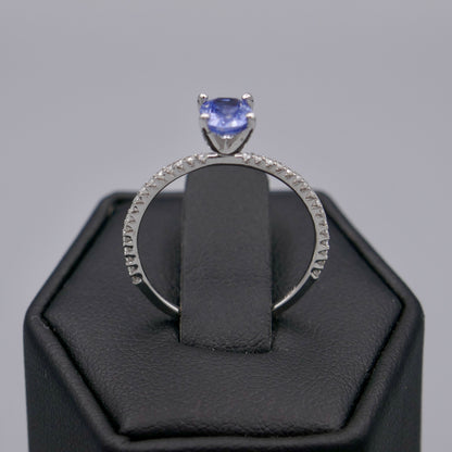 18K White Gold w/ Sapphire & Diamonds