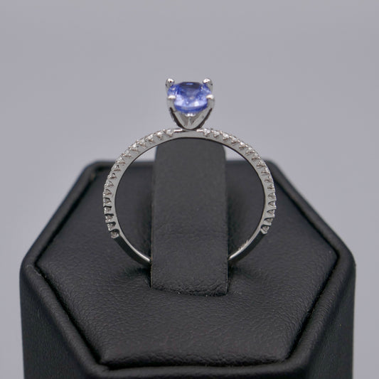 18K White Gold w/ Sapphire & Diamonds