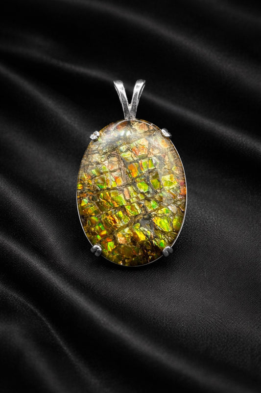 Ammolite Earth Pendant