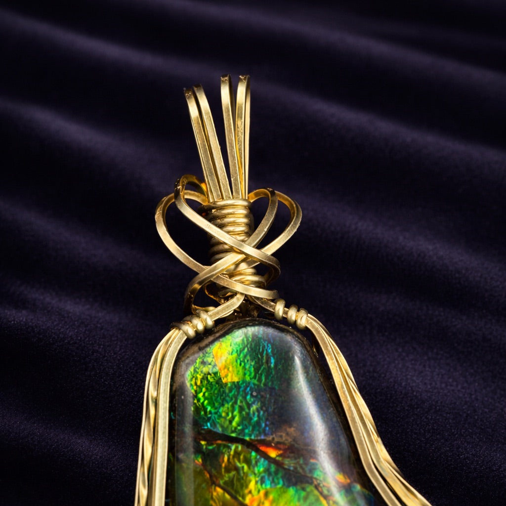 Ammolite Ocean Pendant