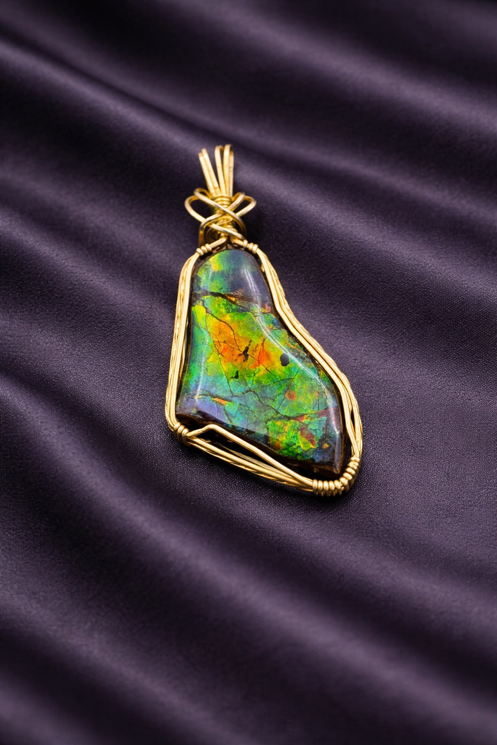 Ammolite Ocean Pendant
