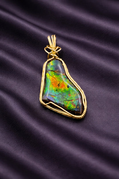 Ammolite Ocean Pendant