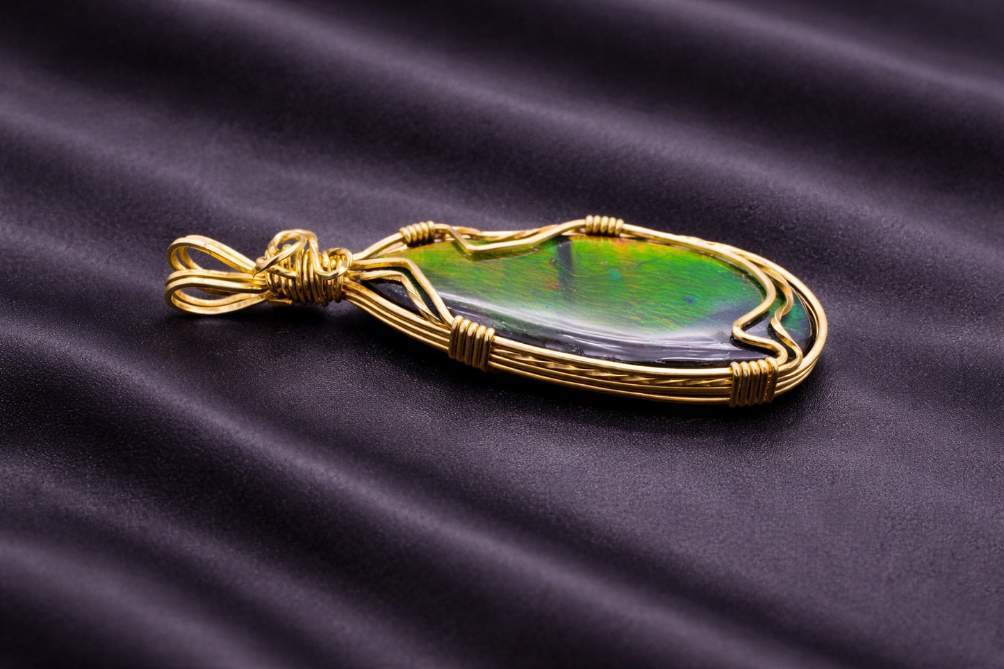 Heart of Fire Ammolite Pendant