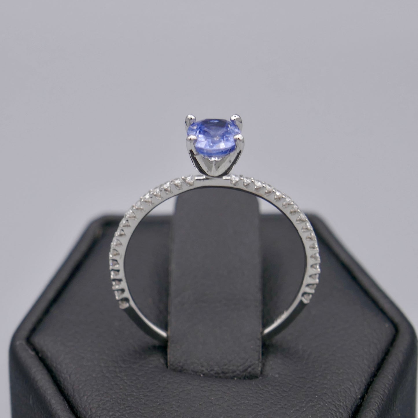 18K White Gold w/ Sapphire & Diamonds