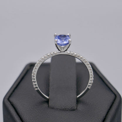 18K White Gold w/ Sapphire & Diamonds