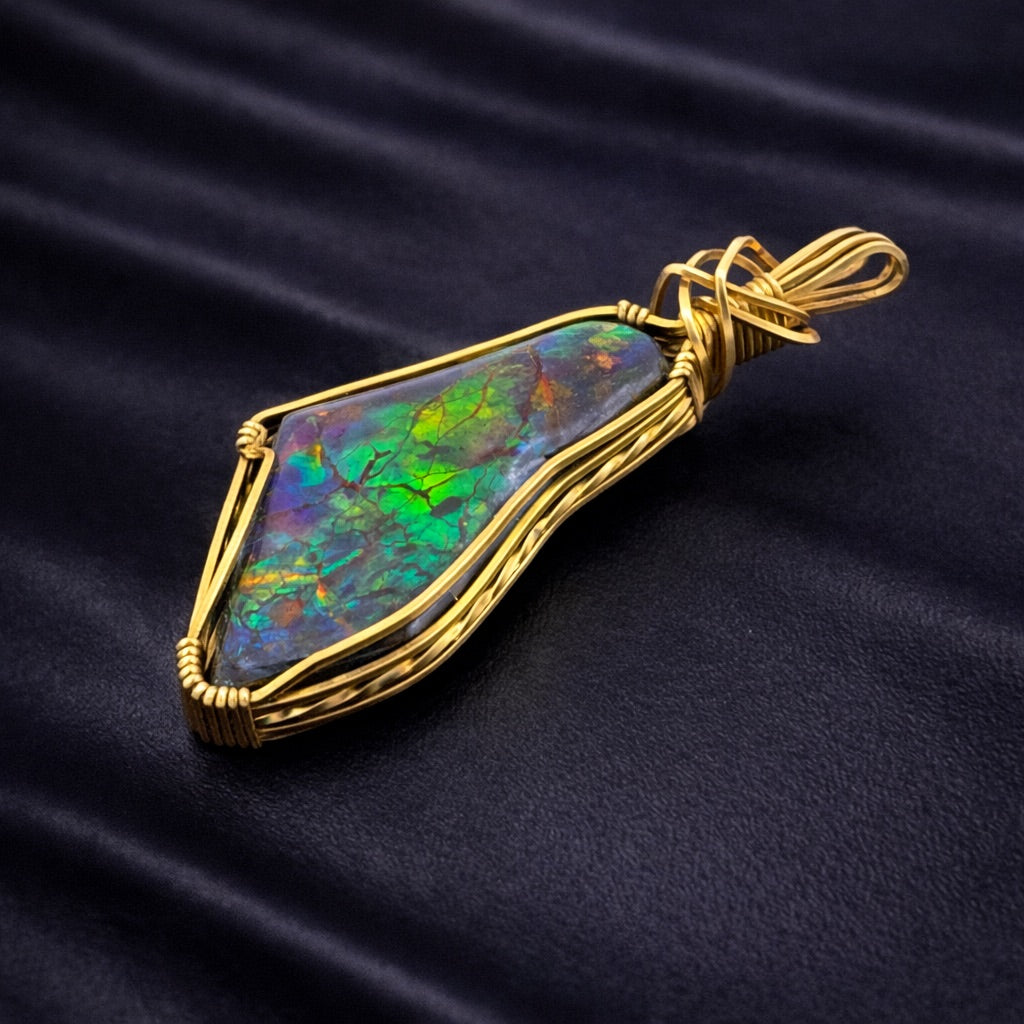 Ammolite Ocean Pendant