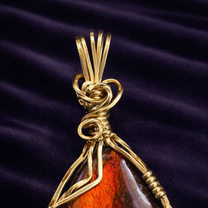 Heart of Fire Ammolite Pendant