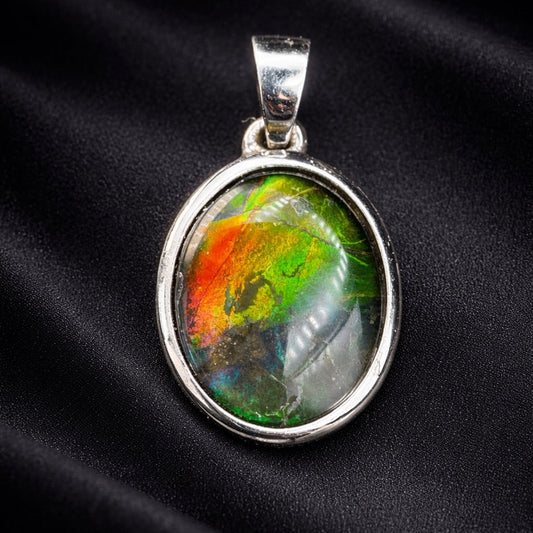 Rainbow Ammolite Pendant in Sterling Silver
