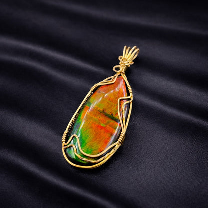 Heart of Fire Ammolite Pendant