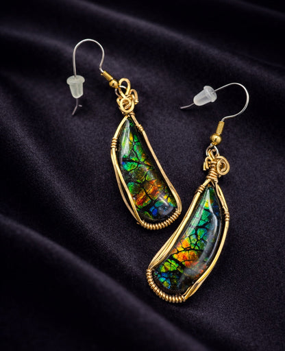 Ammolite Butterfly Earrings