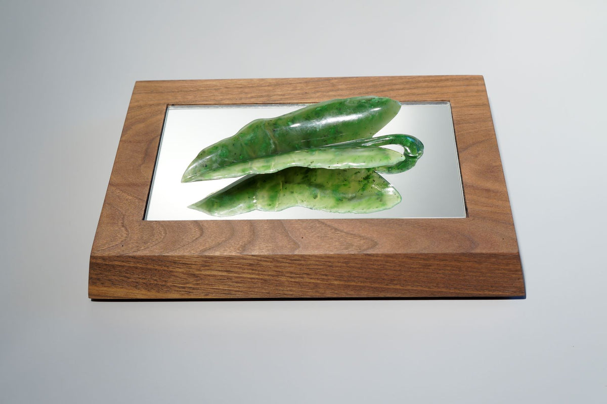 Floating Leaf – BC Polar Jade Base stone sculpture