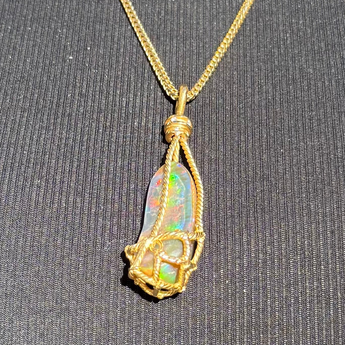 Opal Net – Australian Fire Crystal Opal, Diamonds fine jewellery