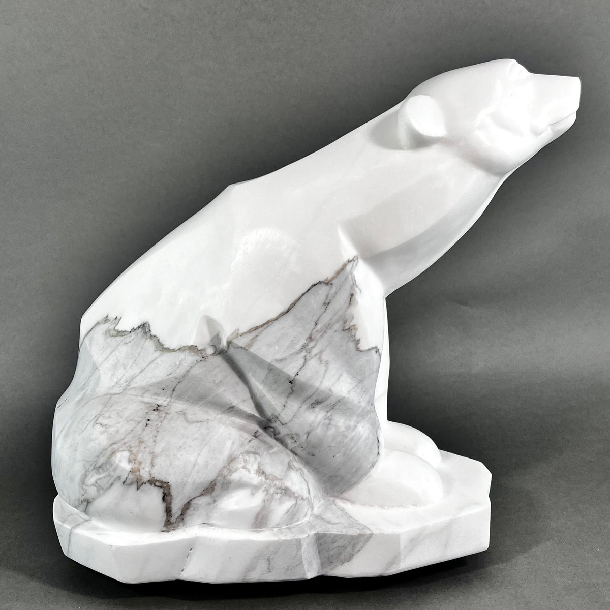Ice King – White Marble – Italian White Marble bear sculpture
