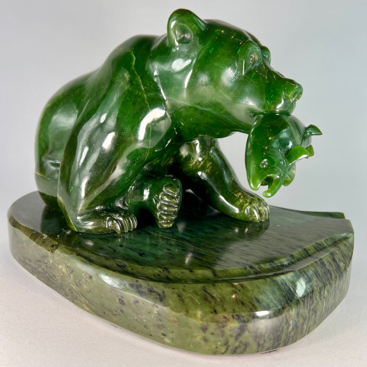 River's Gift – BC Jade bear sculpture
