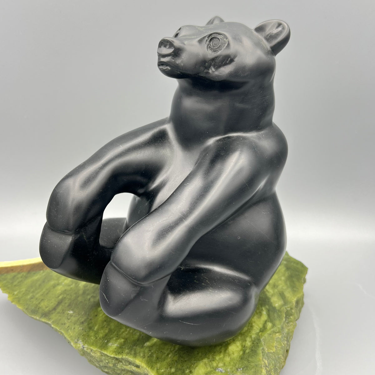Joy of Bears – BC Black Chlorite & BC Green Brucite stone sculpture
