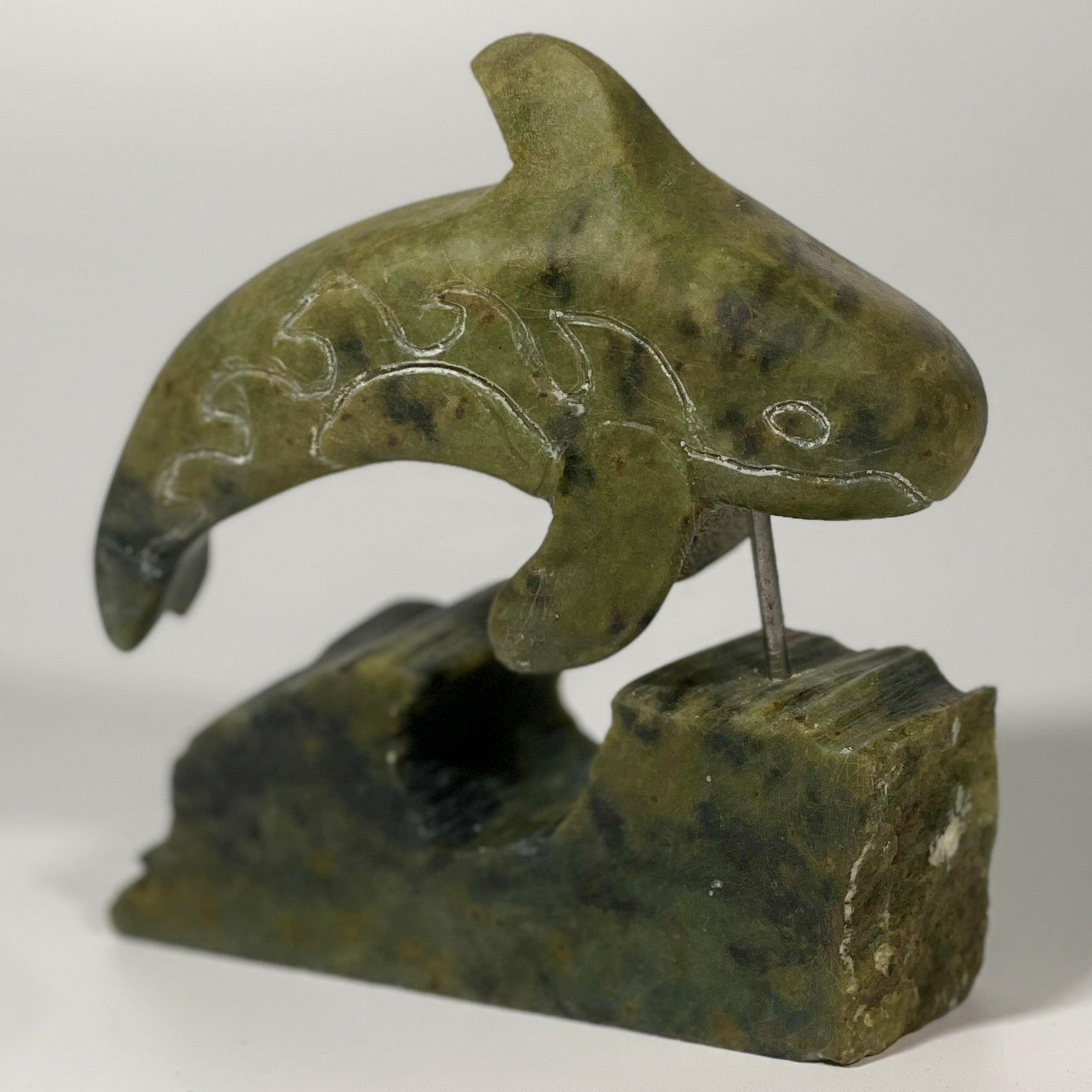 A Art Class Small Sculpture ~ 3+ Hours of a dolphin on top of a rock by FathomStoneArt.