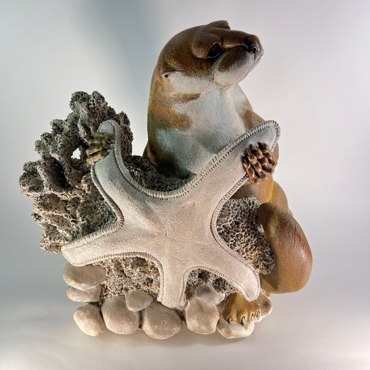 The Harvest – Gold Soapstone stone sculpture