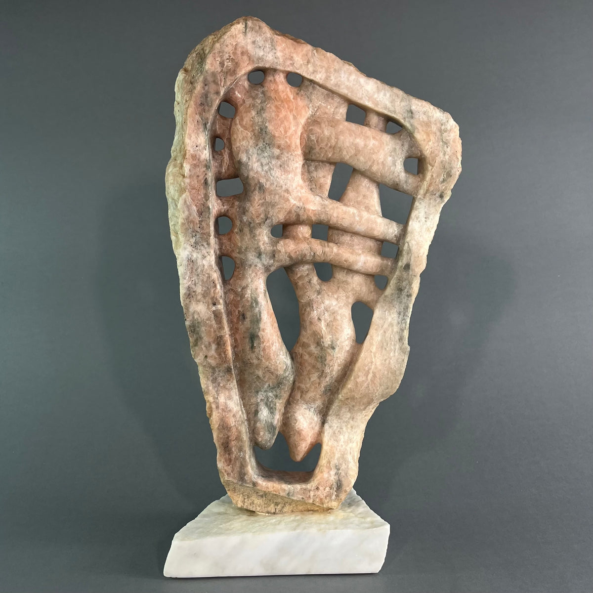 Torn – BC Okanagan Orange Marble stone sculpture