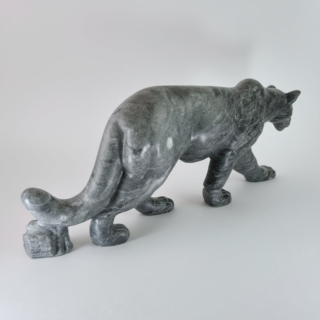 vancouver island marble hand carved cougar hand crafted in bc
