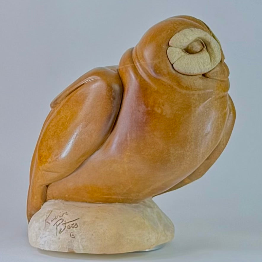 This hand-carved wise owl sculpture captures timeless elegance and natural beauty. Each piece is meticulously crafted to showcase the owl's distinctive features—piercing eyes, textured feathers, and graceful posture. Perfect as a meaningful home accent, thoughtful gift, or collector's treasure, this sculpture brings character and wisdom to any space. A striking testament to artisanal craftsmanship and attention to detail.