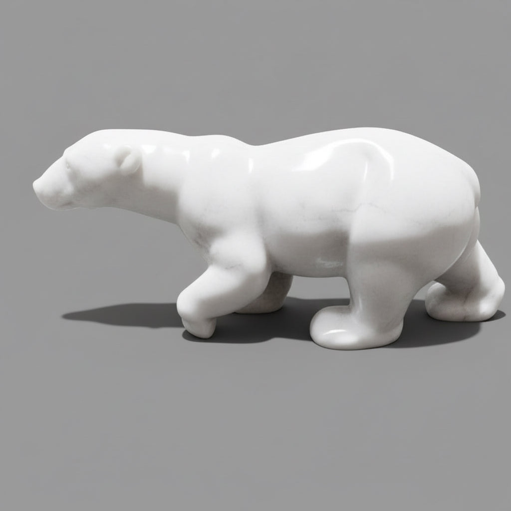 white marble aspen colorado bear sculpture