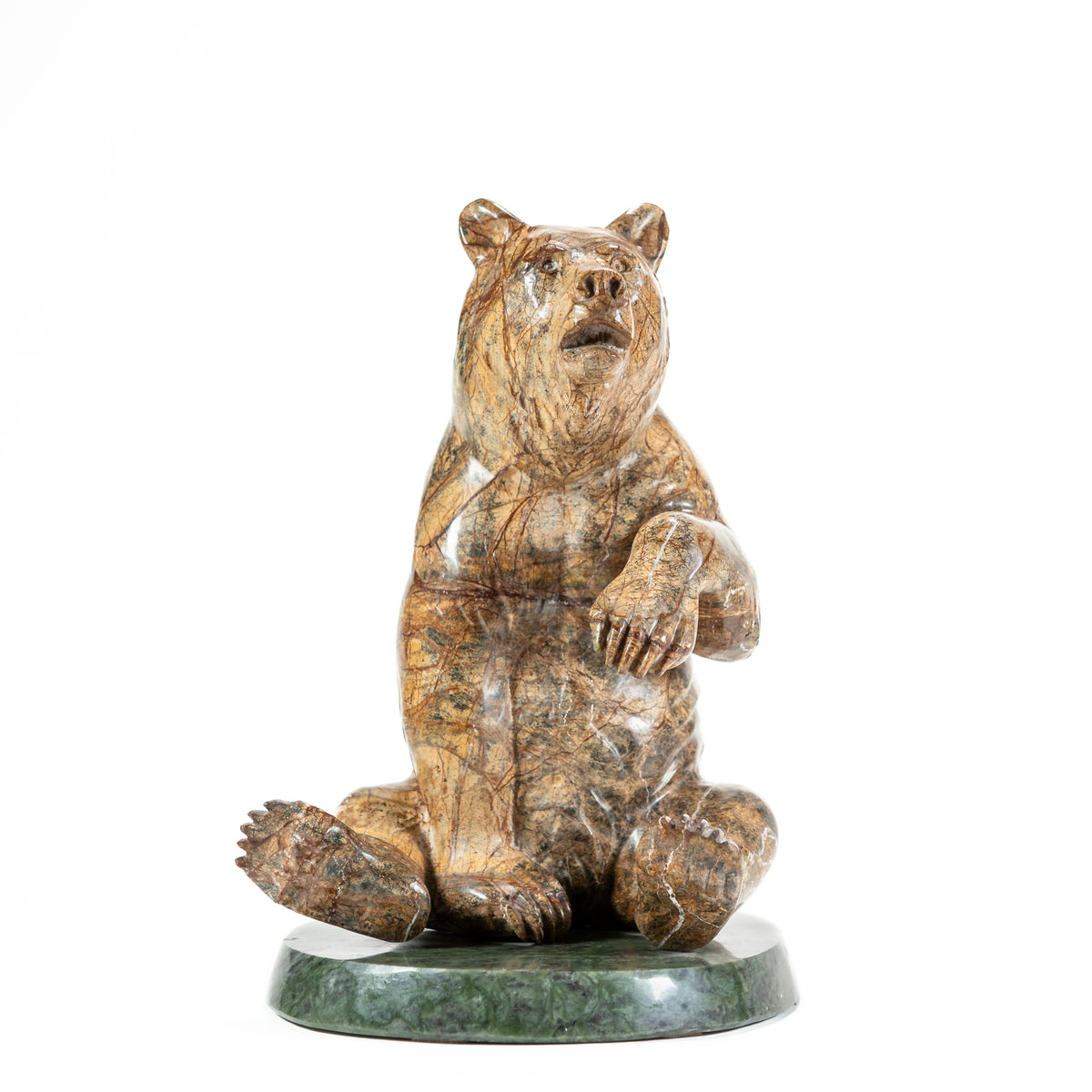 Kodiak – BC Golden Brown Serpentine bear sculpture