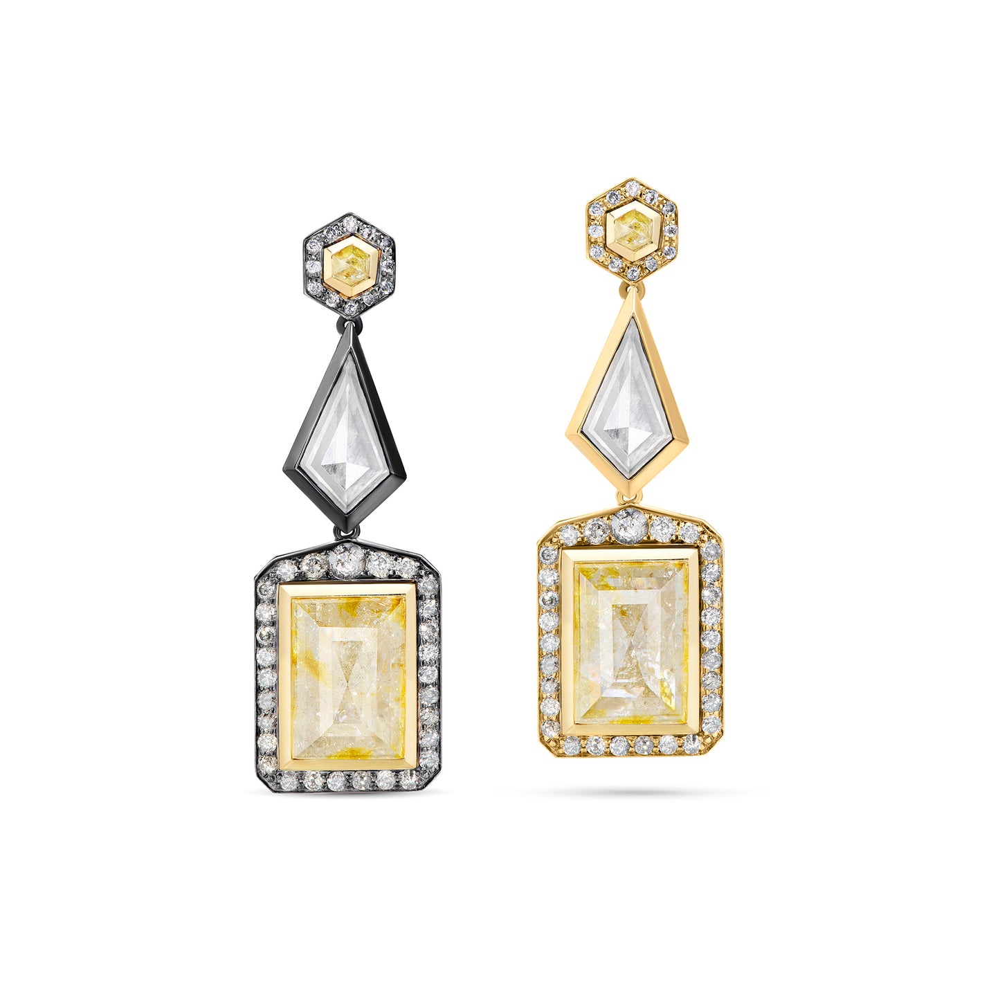 Yellow Diamond Earrings 18K YG