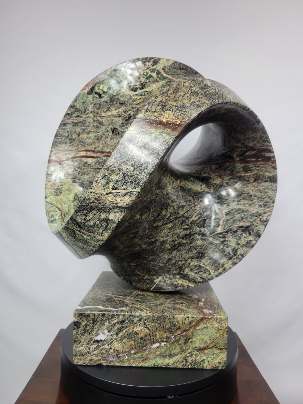 Echoes of the Cosmos – Italian Serpentine abstract stone sculpture
