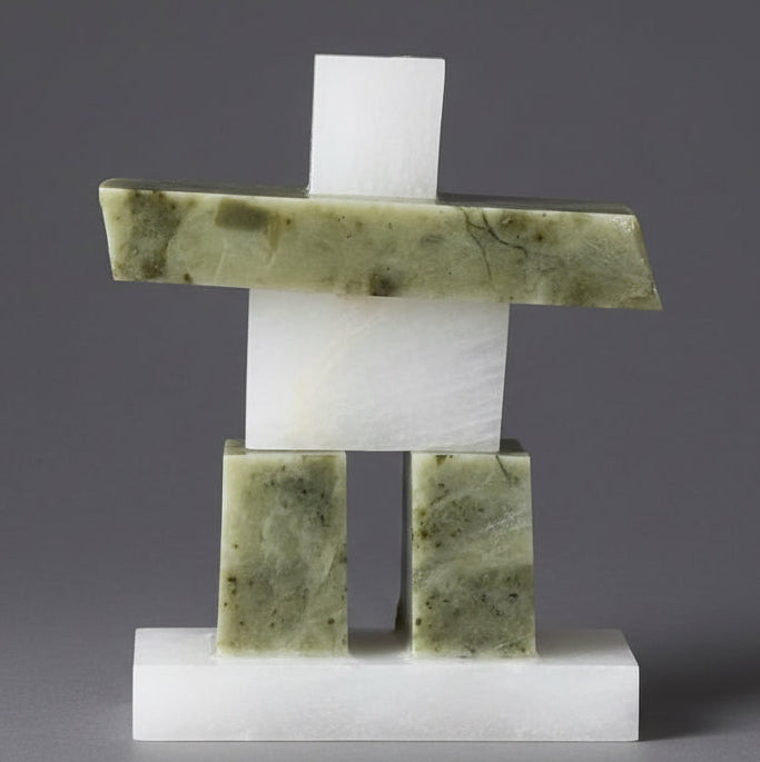 Whistler's iconic peak chair inukshuk is located at the top of the highest chairlift on Whistler mountain.