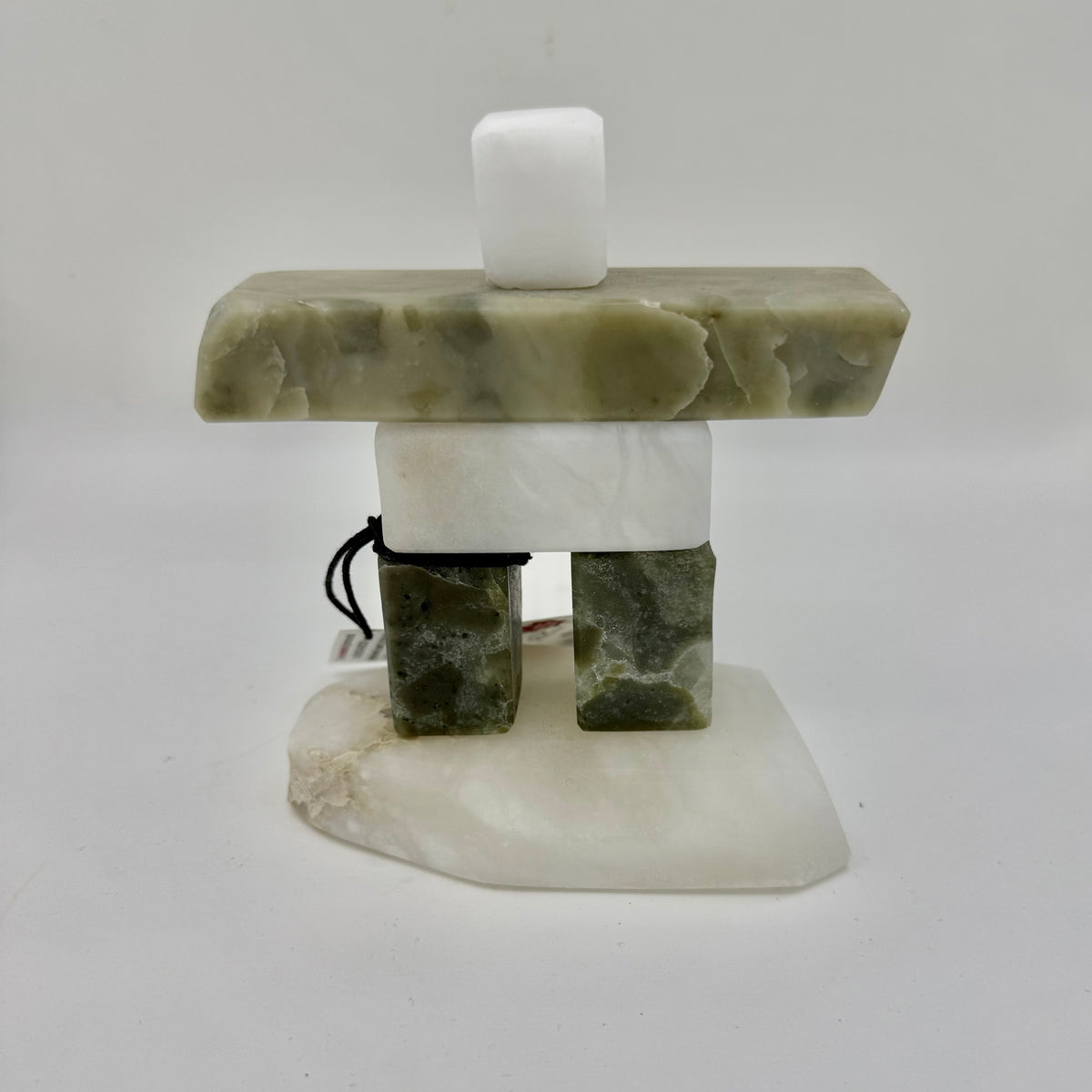 alabaster stone art inukshuk with British Columbia chlorite